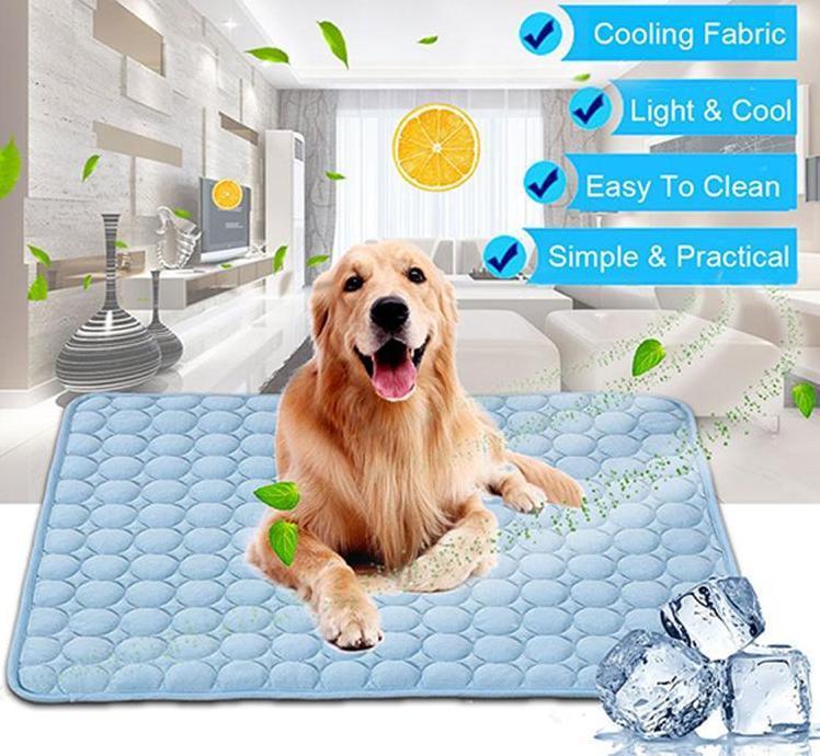 Pet Cooling Mat - Ice Silk Summer Bed Pad for Dogs & Cats, Multiple Sizes