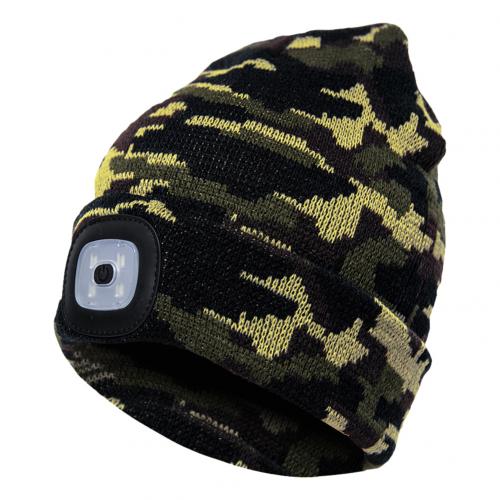 Knit Hat Button Cell Type Knitted with Light Glowing