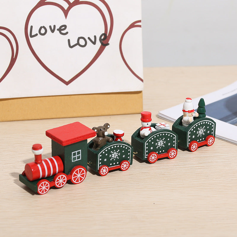 Christmas Wooden Train Decorations | Xmas Holiday Decor