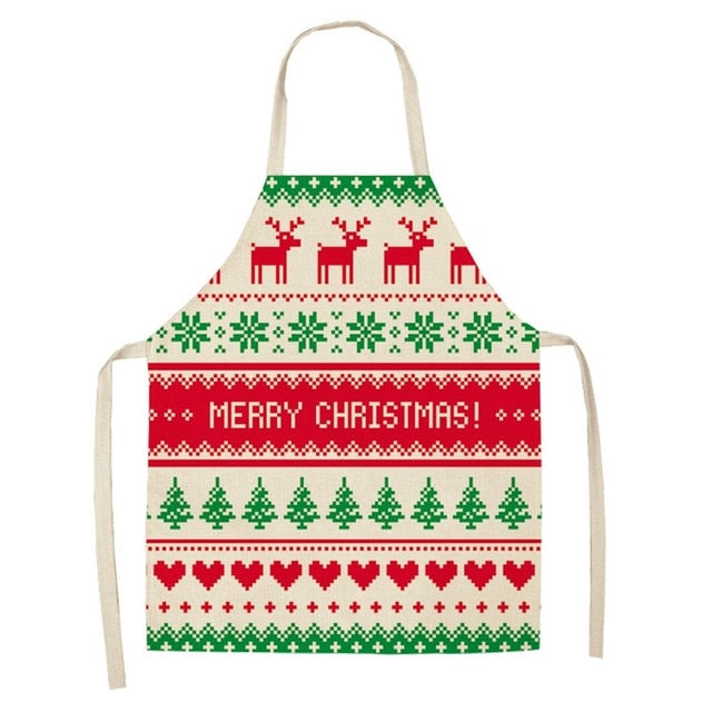 Christmas Cotton Linen Creative Apron | Holiday Gift