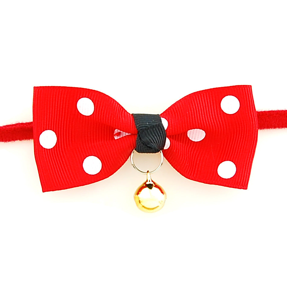 Pet Bow Tie Collar with Bell - Adjustable Cat & Dog Bow Tie