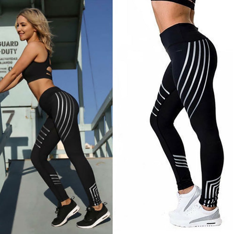 Women Workout Leggings Pants Leggins Fitness Night Glowing Autumn