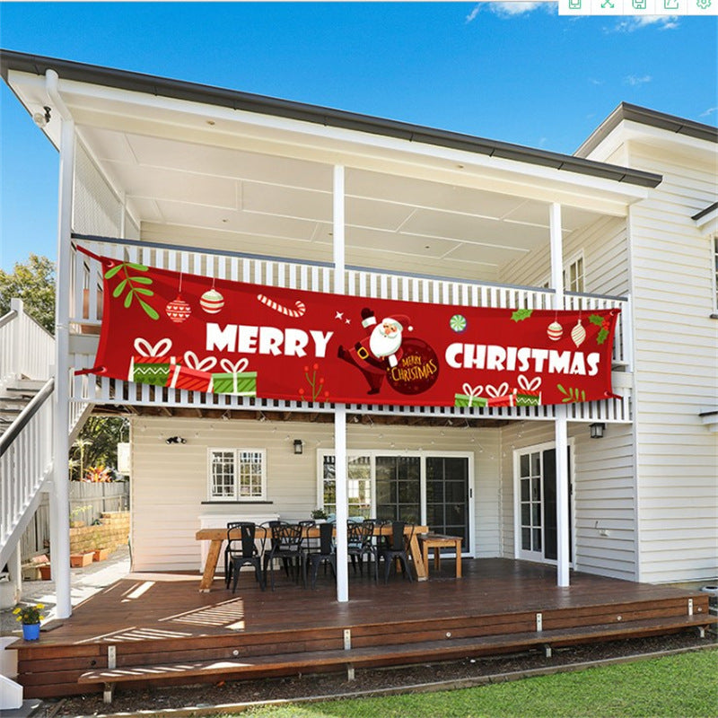 Christmas Decorations Couplets Curtains Banners Pull Flags Hanging