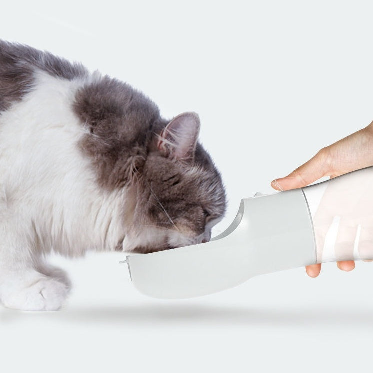 2-in-1 Portable Dog Water Bottle & Food Container - Travel Pet Feeder with Strap