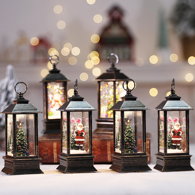Christmas Simulation LED Flame Small Oil Lamp | Xmas Holiday Decor