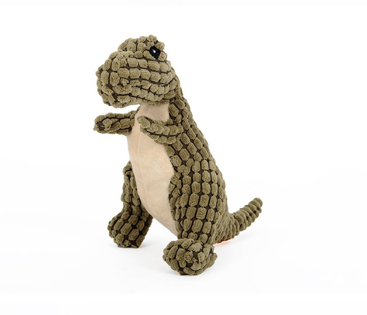 Plush Dinosaur Squeaky Dog Toy - Soft Stuffed Chew Toy for Small & Large Dogs