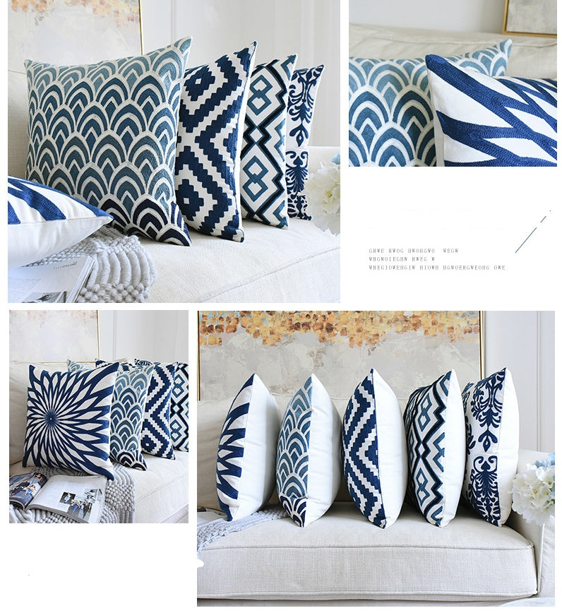 Classical Embroidered Pillow Cover - Decorative Cushion Case