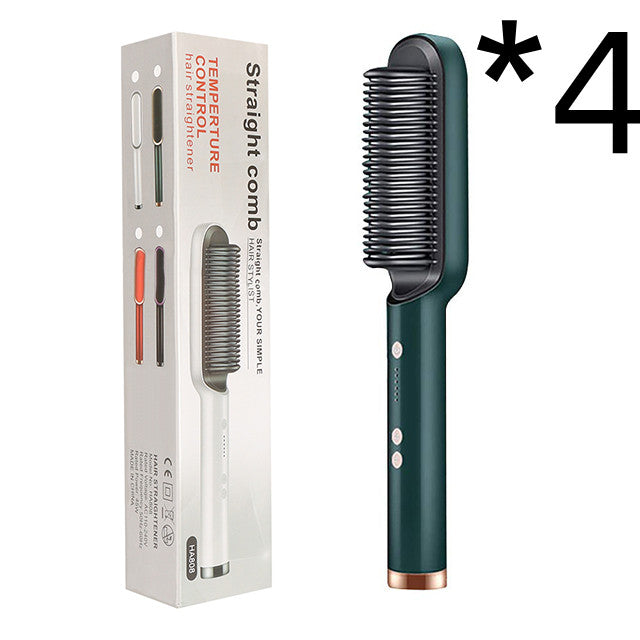 New 2-in-1 Hair Straightener Hot Comb Negative Ion Curling Tong