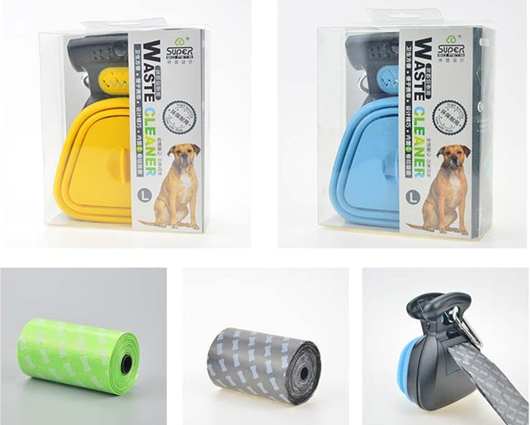 Foldable Travel Pooper Scooper - Portable Dog Poop Scoop with Degradable Bags