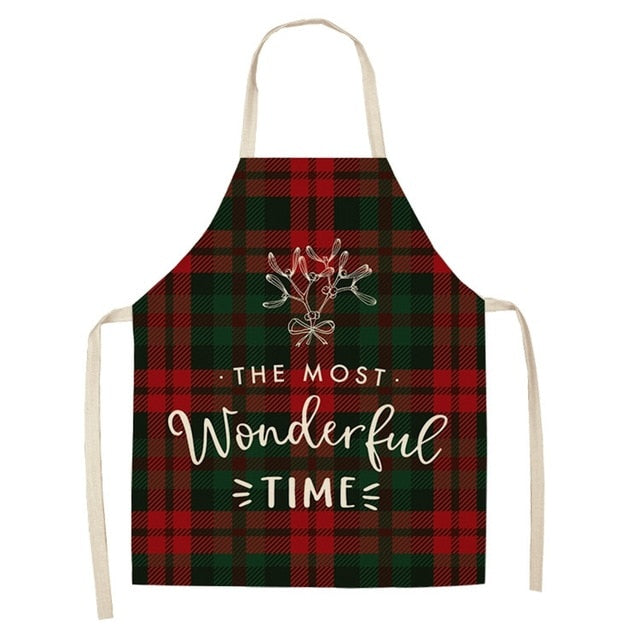 Christmas Cotton Linen Creative Apron | Holiday Gift