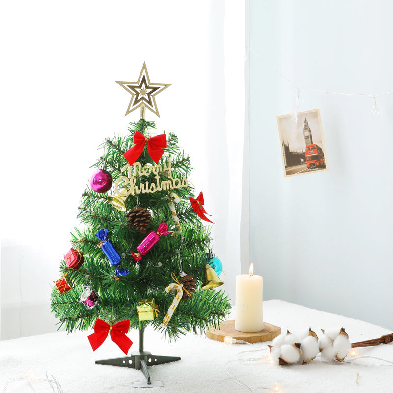 Christmas Mini Tree with Lights Small Accessories Bow Bells Pine