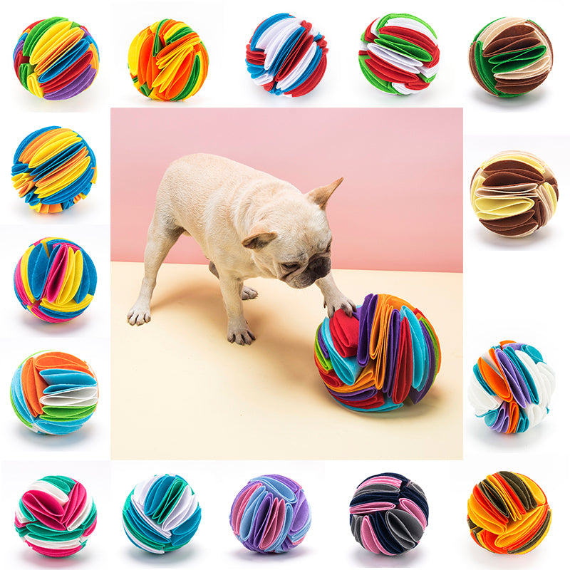 Foldable Dog Snuffle Ball - Treat Hiding IQ Training Toy for Dogs & Cats