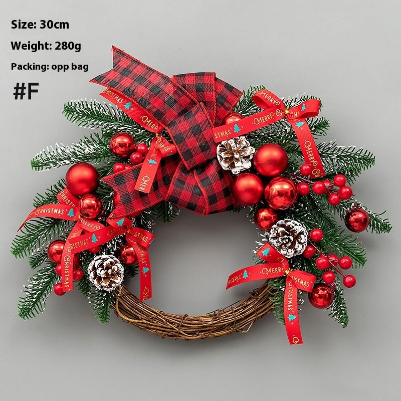 Christmas Decoration Upside Down Tree Horn Rattan Wreath | Xmas Holiday Decor