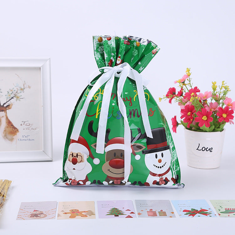 Christmas Gift Wrapping Bag Drawstring Decoration | Xmas Holiday Decor