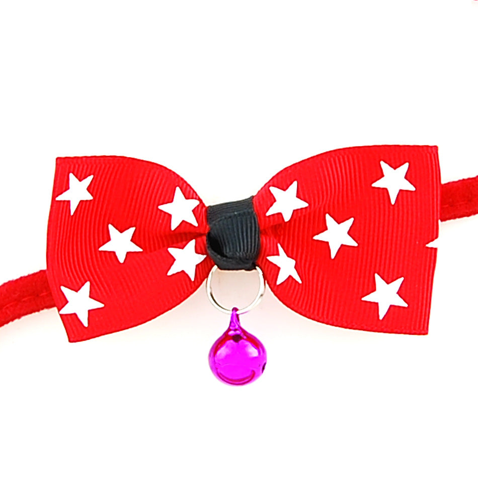 Pet Bow Tie Collar with Bell - Adjustable Cat & Dog Bow Tie