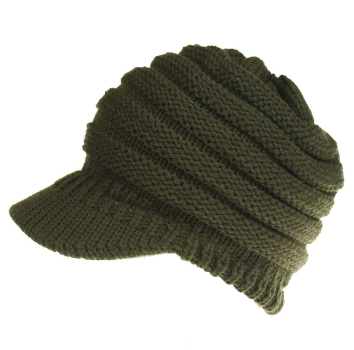 Women Ponytail Beanies Autumn Winter Hats Soft Knitting Caps