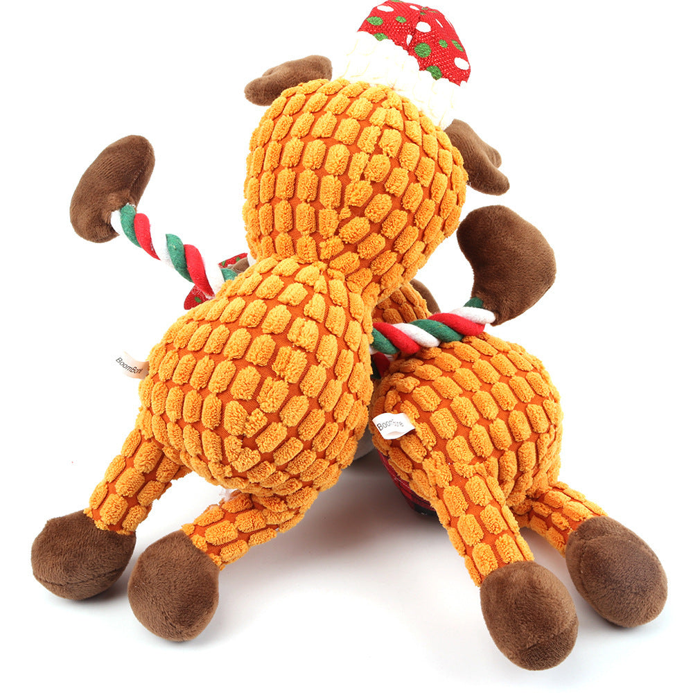 Christmas Deer Pet Plush Sounding Toy | Holiday Gift