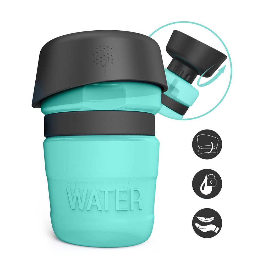 Foldable Dog Travel Water Bottle 520 ml - Leakproof Portable Pet Drinker