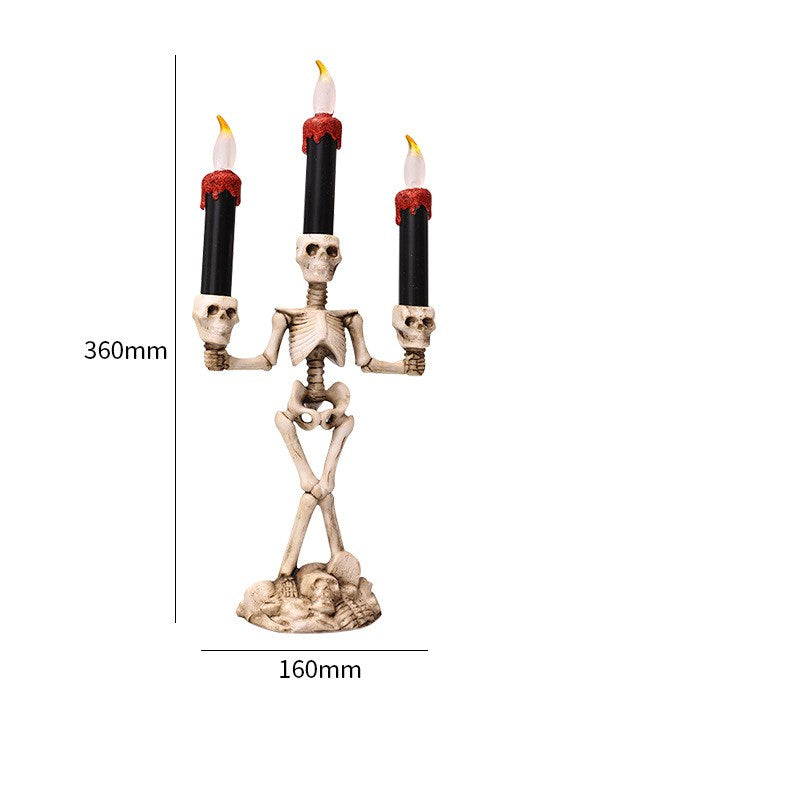Halloween Three Candles Skeletons Decoration