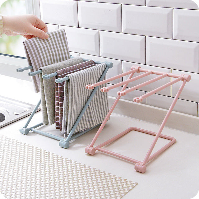 Foldable Dishcloth Drying Shelf - Kitchen Towel Holder