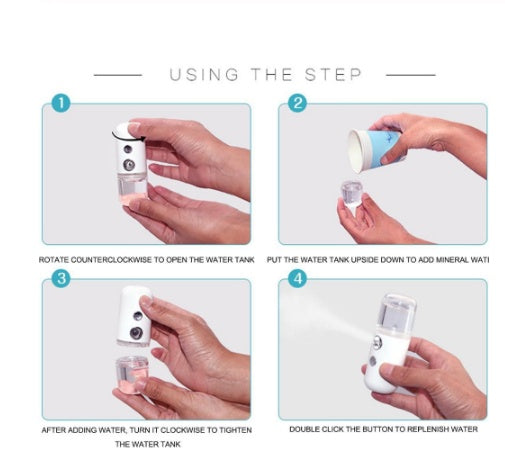 Portable Rechargeable Nano Face Mist Sprayer - Hydration Facial Steamer