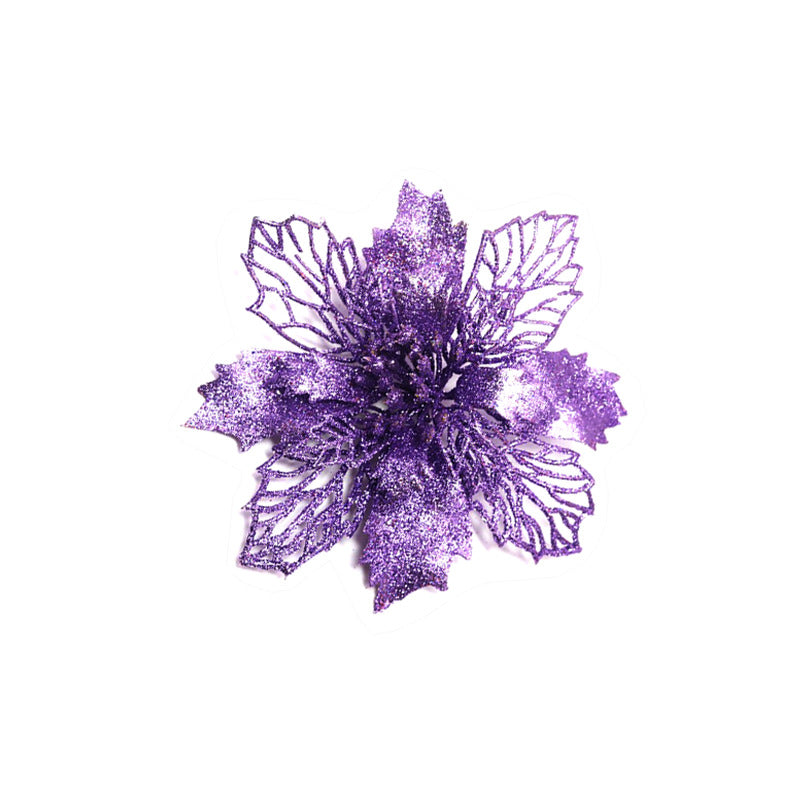 Christmas Glitter Artifical Flowers Tree Decorations for Home Fake