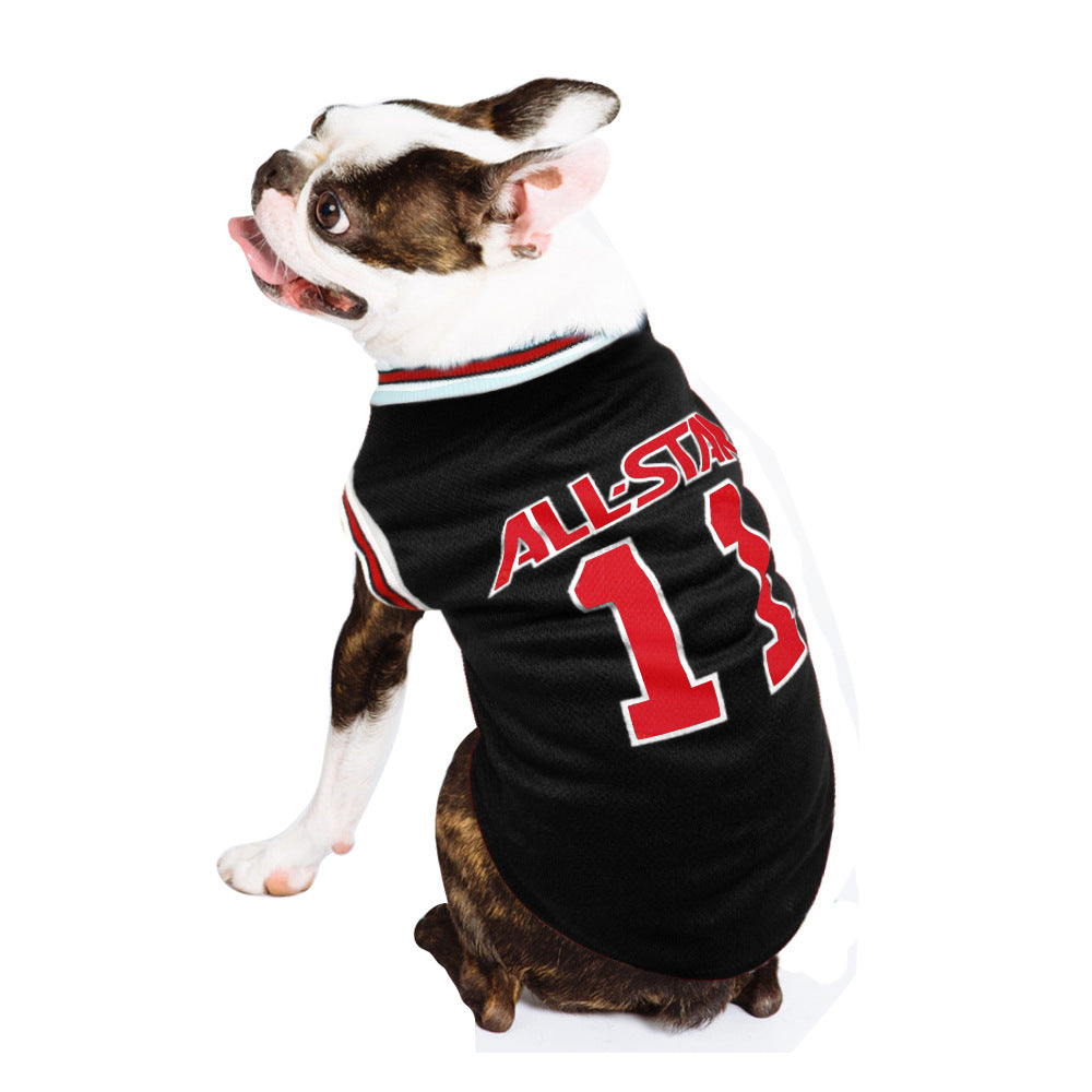 Football Print Dog Vest - Breathable Cotton Summer T-Shirt for Small Dogs