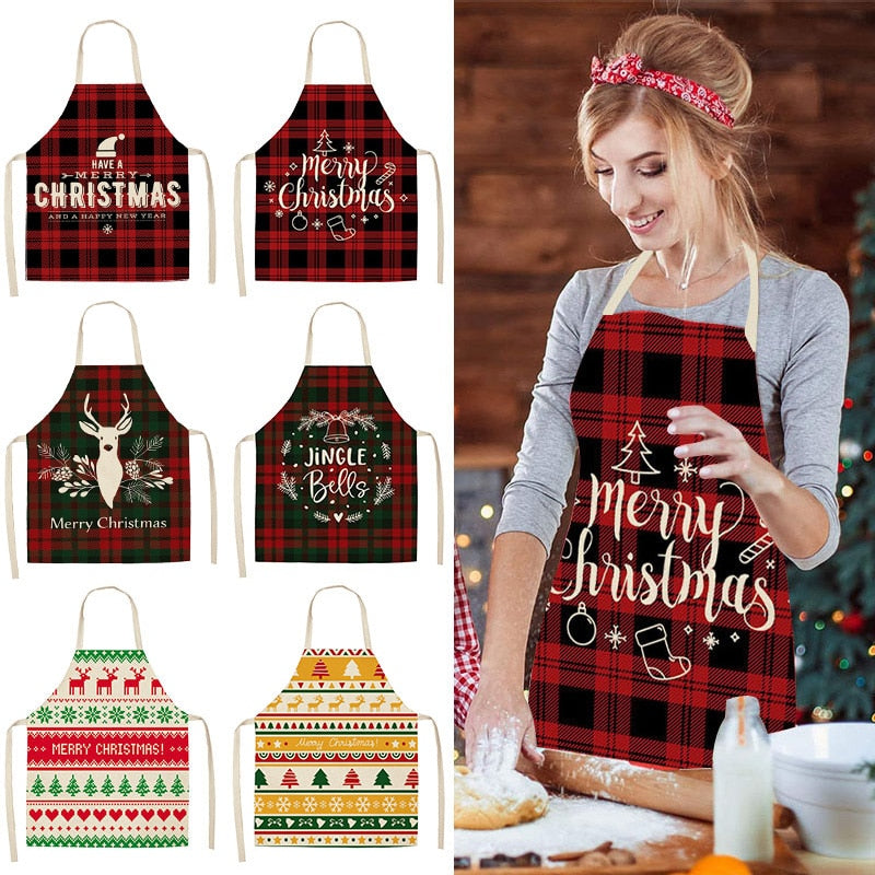 Christmas Cotton Linen Creative Apron | Holiday Gift