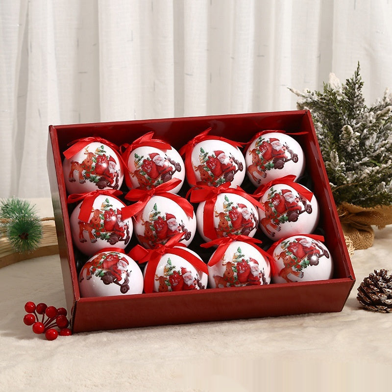Christmas Exquisite Printing Tree Ornament Ball | Xmas Holiday Decor