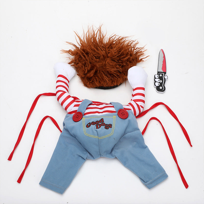 Headless Horseman Dog Costume - Funny Halloween Rider Outfit for Dogs