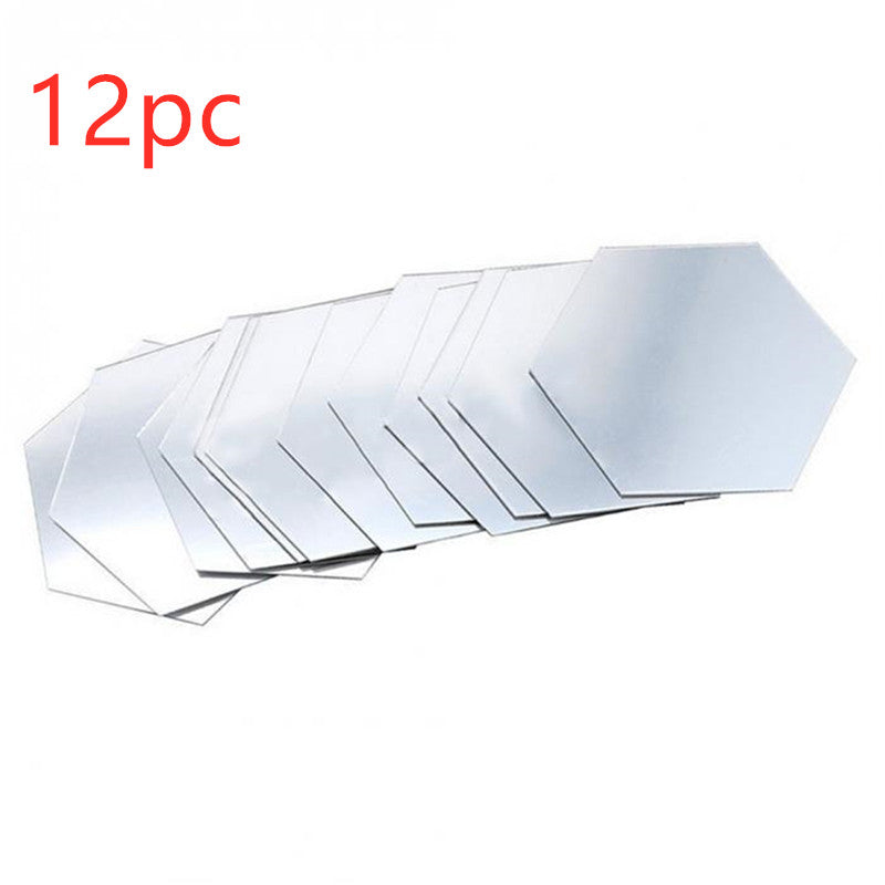 Hexagon Acrylic Mirror Wall Stickers - 3D Removable Wall Decor