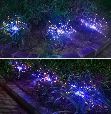 Christmas Ground Plug Solar Fireworks Light LED String Copper Wire