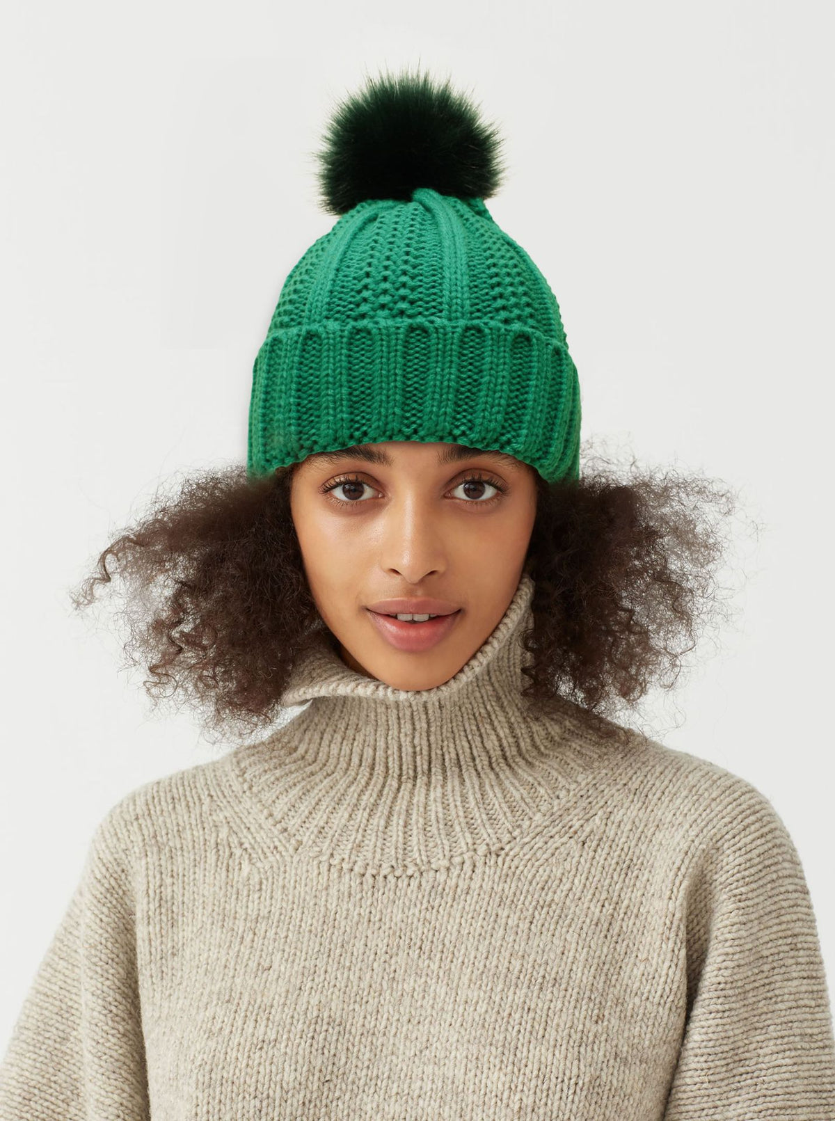 Winter Knitted Hats Fashion Stretchy Lined Skull for Women Faux Fur