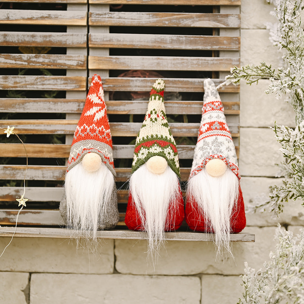 Christmas Decorations Forest Elderly Doll Ornaments | Xmas Holiday Decor