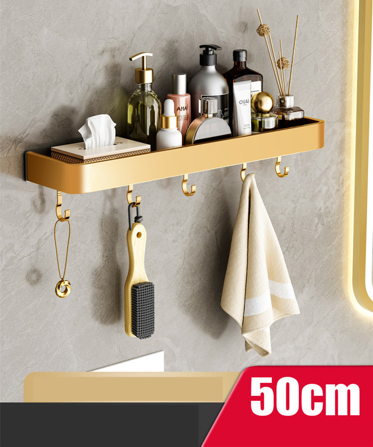 Punch-Free Bathroom Towel Storage Rack - Wall Towel Holder