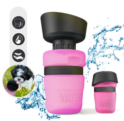 Foldable Dog Travel Water Bottle 520 ml - Leakproof Portable Pet Drinker