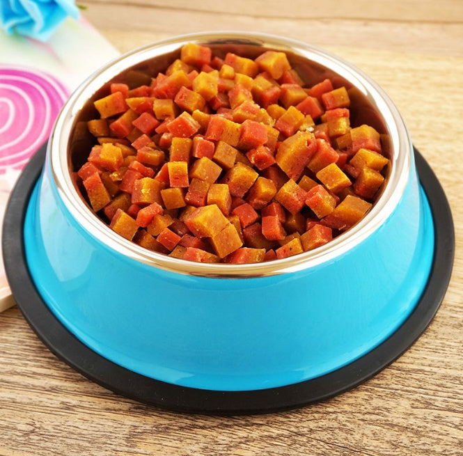 2-in-1 Stainless Steel Pet Bowl with Melamine Base - Food & Water Bowl, 6 Sizes