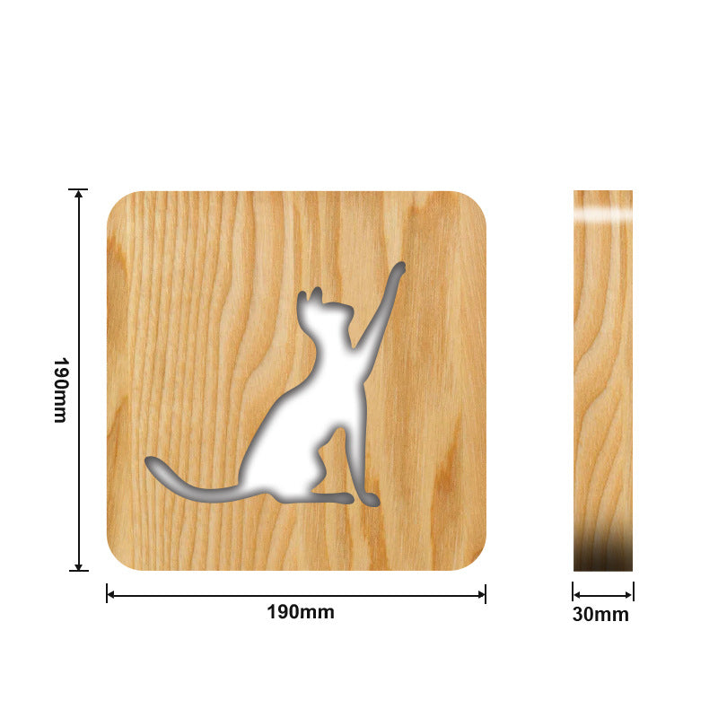 Christmas Cat Shape Night Light | Holiday Gift