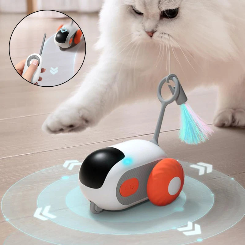 Remote Control Cat Car Toy - USB Rechargeable Interactive Chasing Toy for Cats