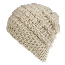 Mixed Color Knitted Wool Hat Ladies Non-Labeled Ponytail