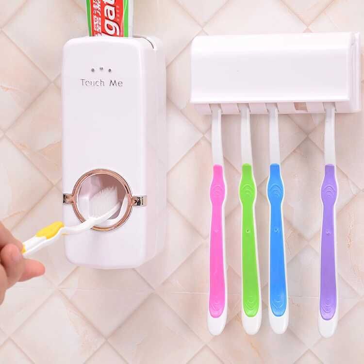 Bathroom Accessories Set - Soap Dispenser, Toothbrush Holder & Tray