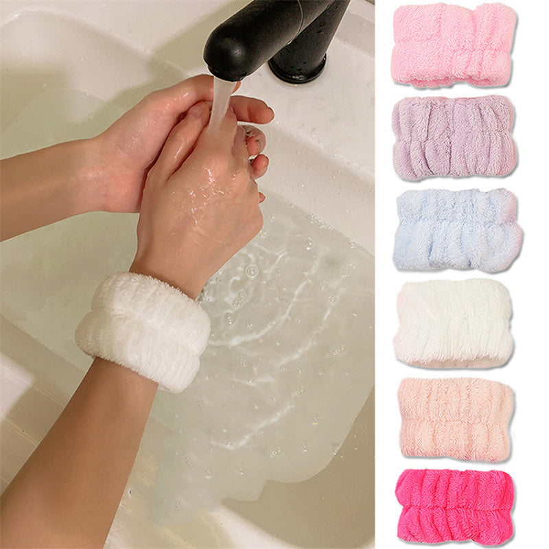 Microfiber Wrist Wash Bands - Absorbent Face Washing Wristbands to Prevent Drips