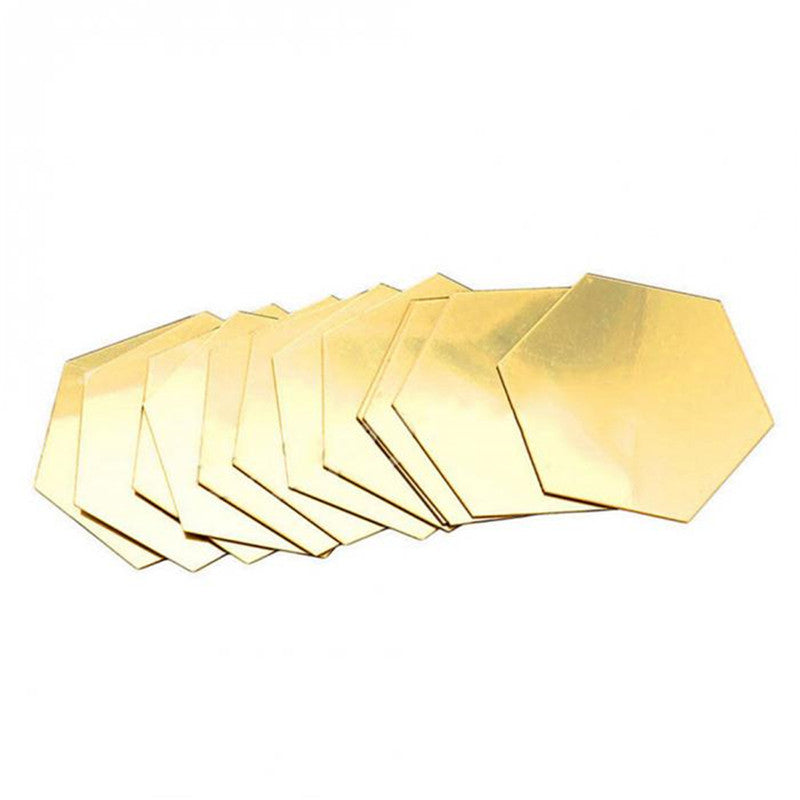 Hexagon Acrylic Mirror Wall Stickers - 3D Removable Wall Decor