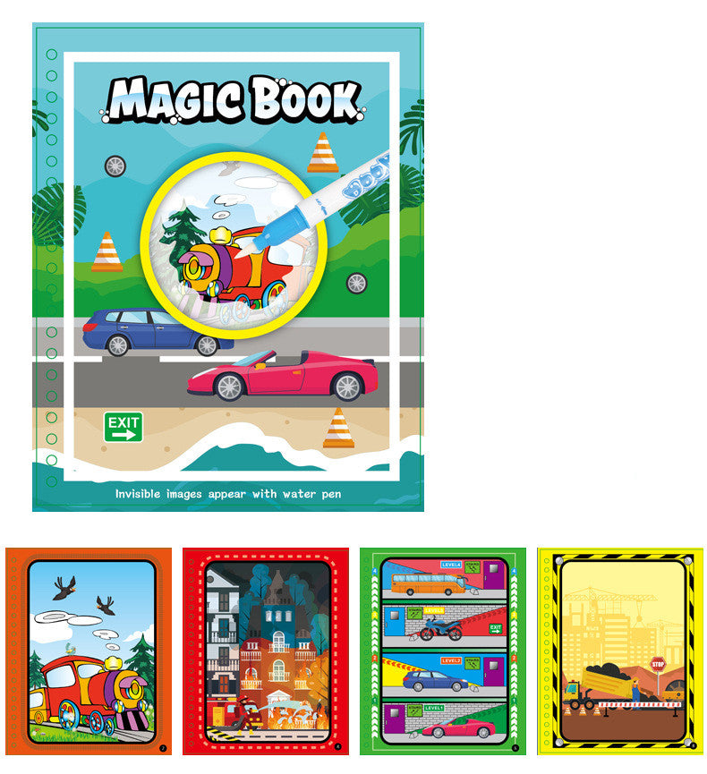 Kids Magic Water Painting Book - Reusable Coloring Doodle Book