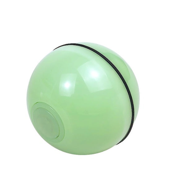 LED Rolling Cat Toy Ball - Light-Up Interactive Ball with Bell & Feathers