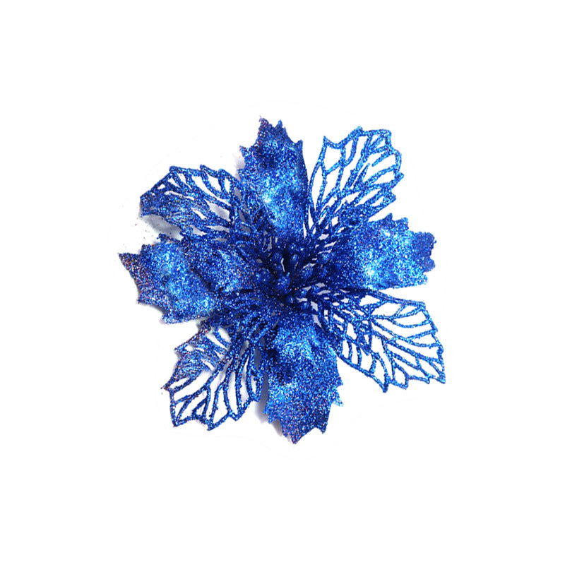 Christmas Glitter Artifical Flowers Tree Decorations for Home Fake