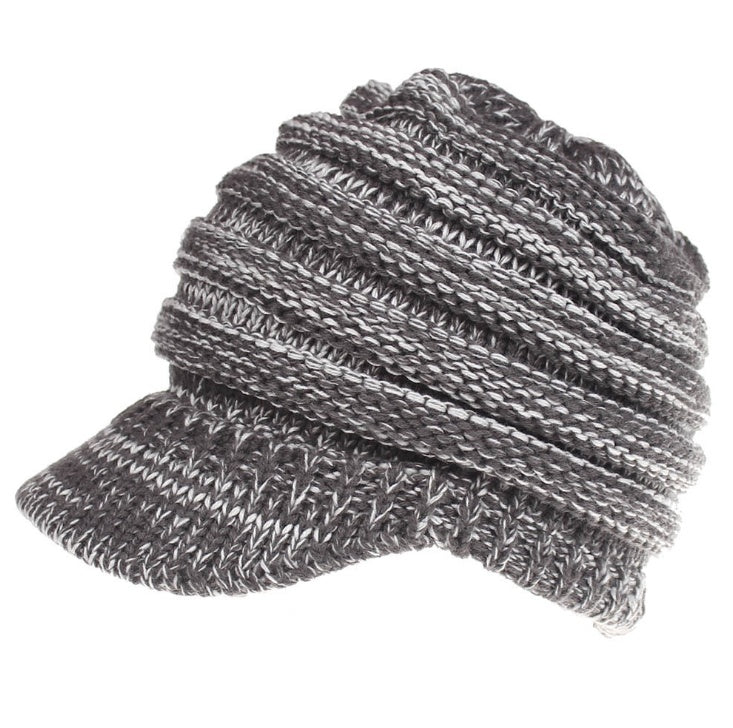 Women Ponytail Beanies Autumn Winter Hats Soft Knitting Caps