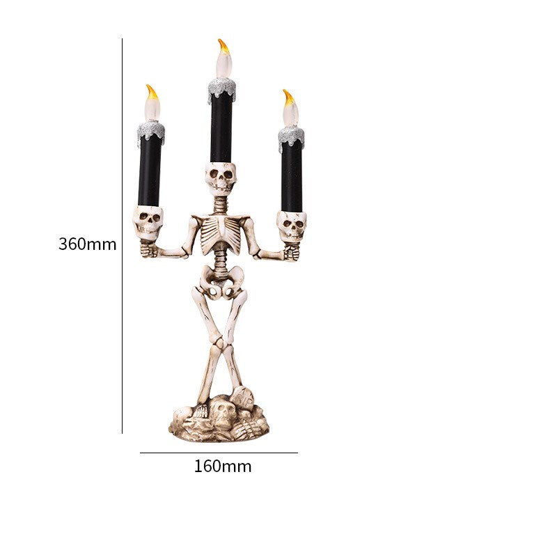Halloween Three Candles Skeletons Decoration