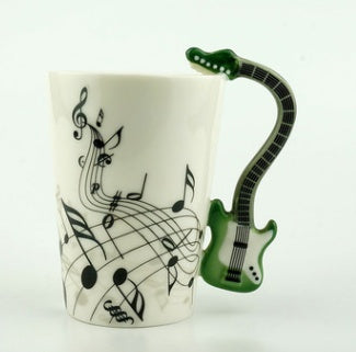 Music Violin Guitar Ceramic Mug Coffee Tea Milk Stave Cups with Handle