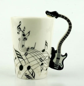 Music Violin Guitar Ceramic Mug Coffee Tea Milk Stave Cups with Handle